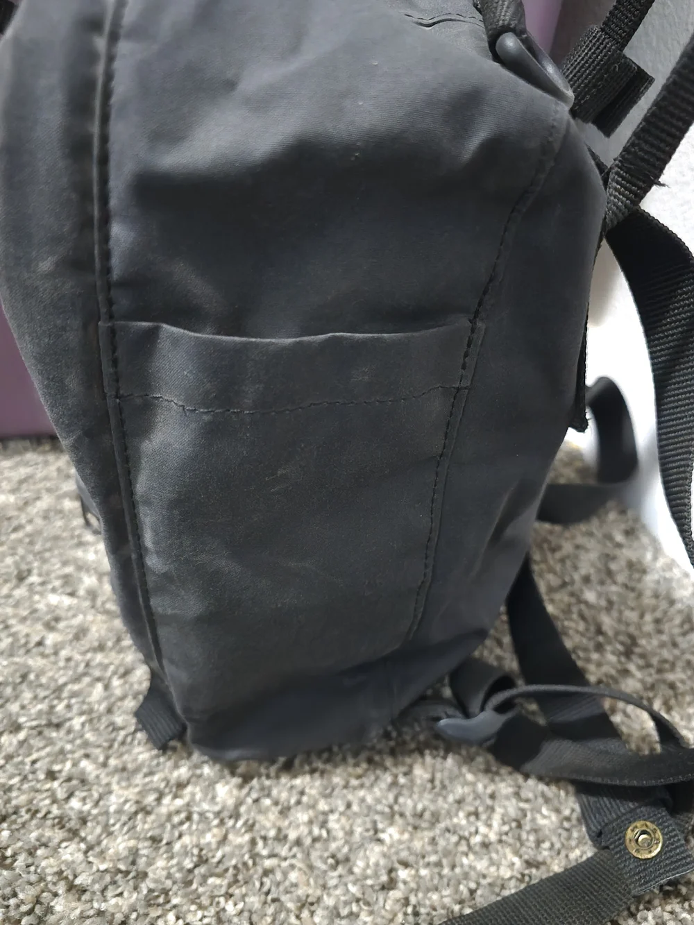 Fjallraven Black Backpack with Red Logo